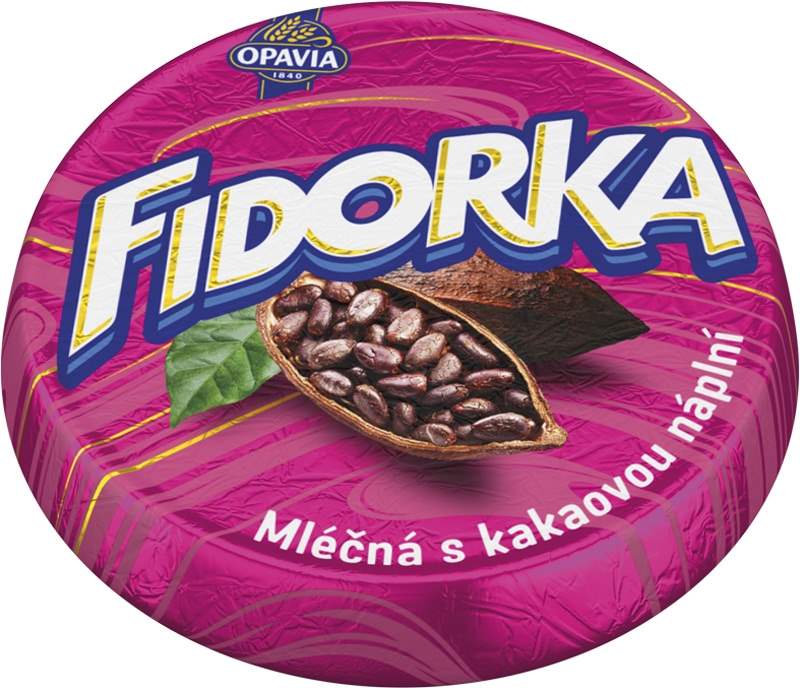 Opavia Fidorka Milk Chocolate with Cocoa Filling - Pink / Fidorka Mlecna s Kakaovou naplni Pack of 30 pcs