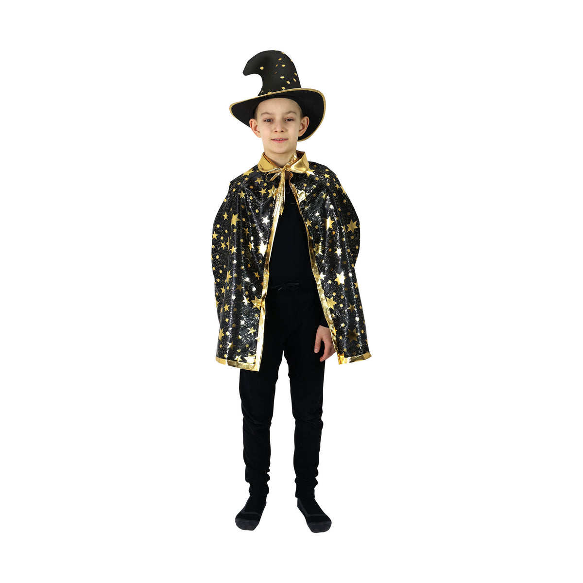 Children's wizard costume black cloak