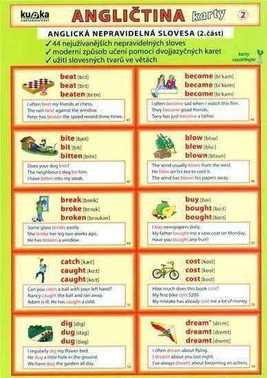 Angličtina karty 2 - nepravidelná slovesa – group of authors