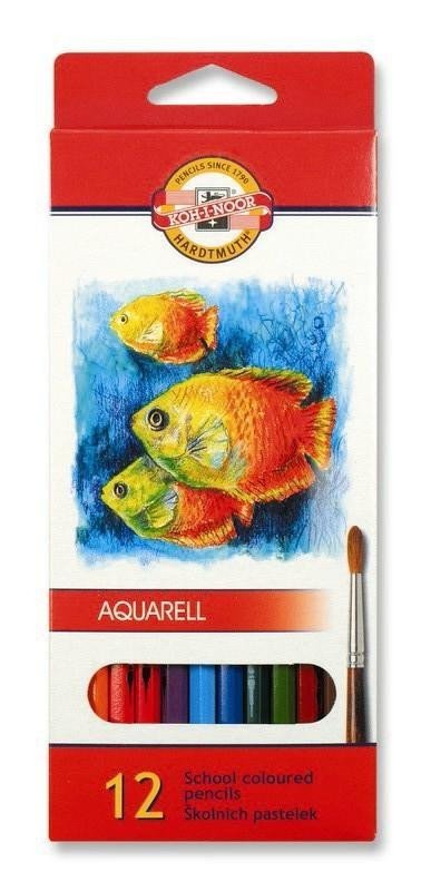 Koh-i-noor pastelky akvarelové školní 18 ks motiv RYBY