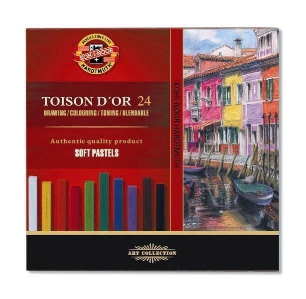 Koh-i-noor křídy pastely prašné umělcké 7x7 Toison Dor souprava 24 ks