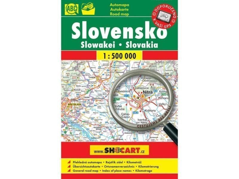 Slovensko automapa 1500 000 velké písmo