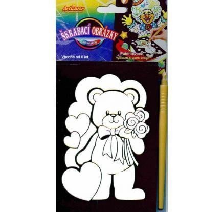 Škrabací obrázky s barevnými ornamenty 15 x 10 cm