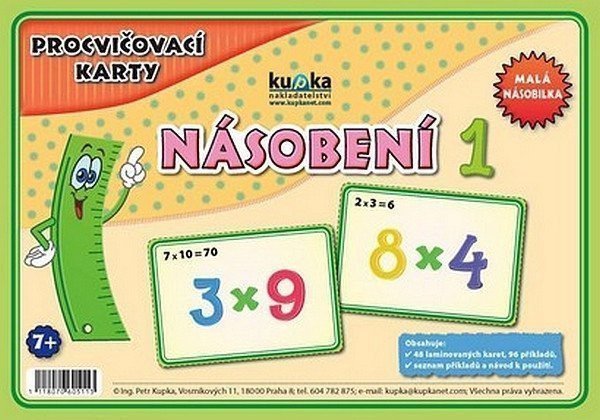Procvičovací karty - násobení 1 malá násobilka