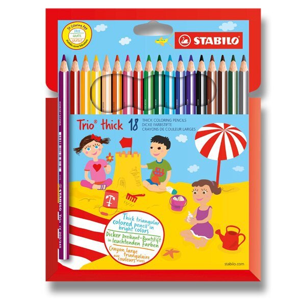 Pastelky STABILO Trio thick sada 18 ks v katronovém pouzdru