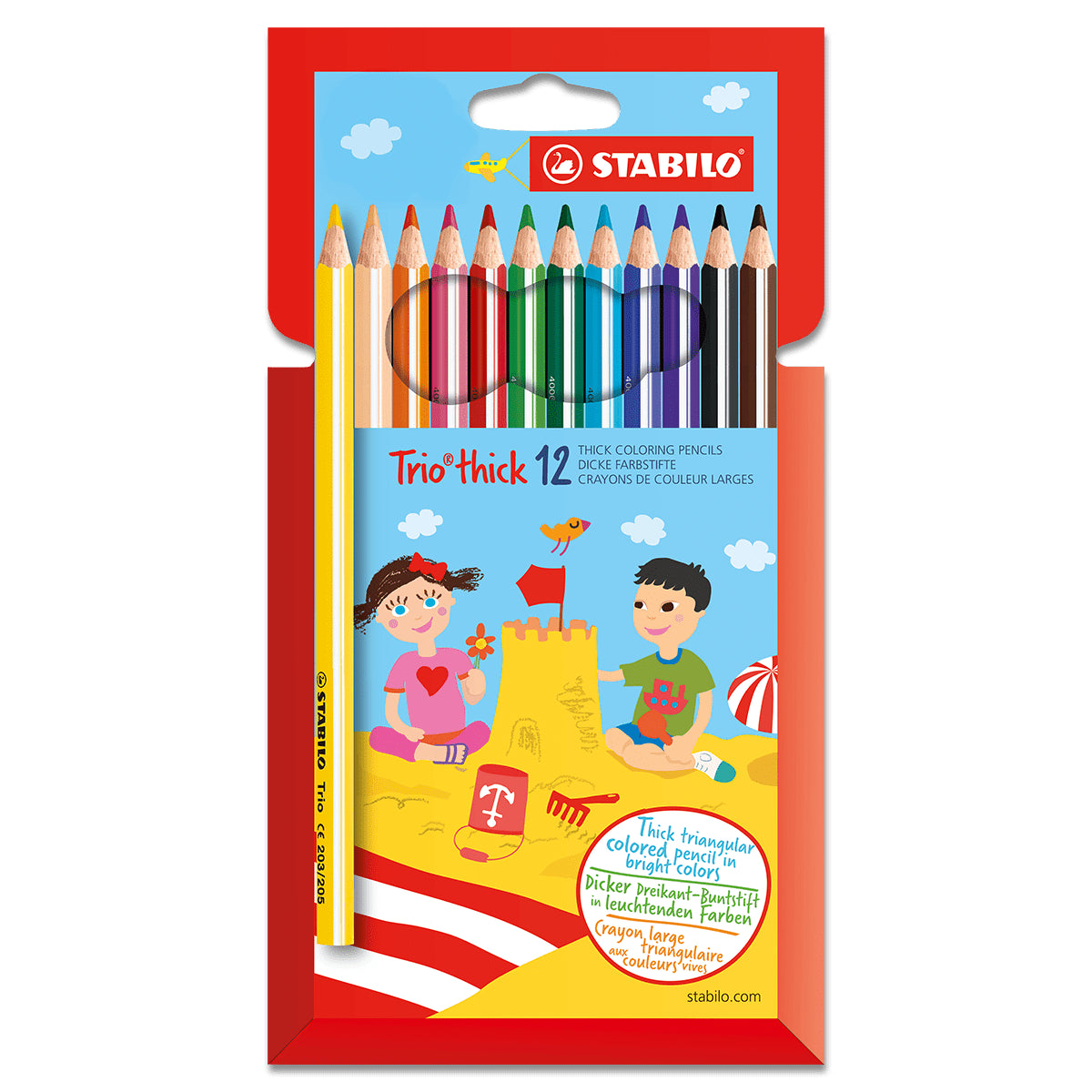 Pastelky STABILO Trio thick sada 12 ks