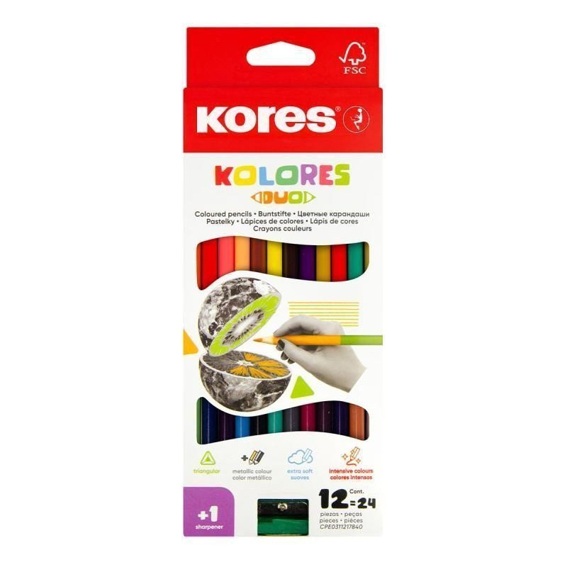 Trojhranné oboustranné pastelky 3mm s o