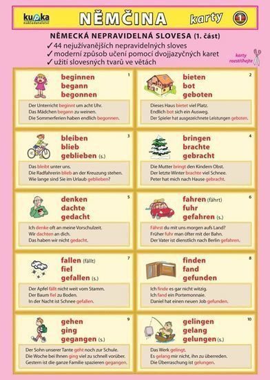 Němčina karty 1 - nepravidelná slovesa – group of authors