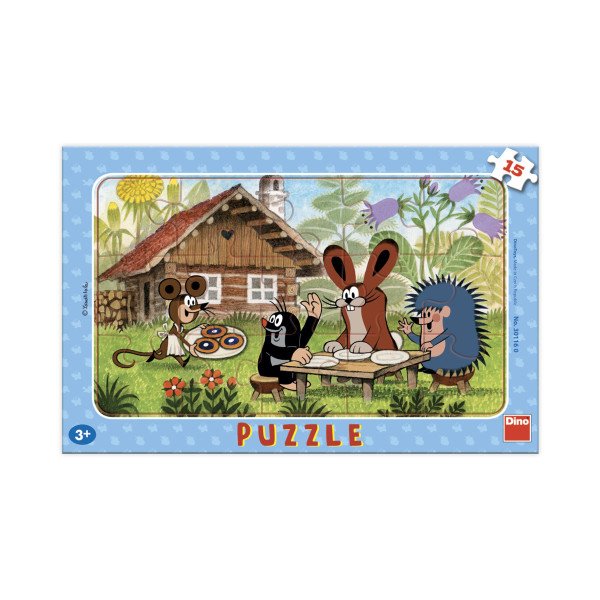 Puzzle deskové Krtek na návštěvě 15 dílků