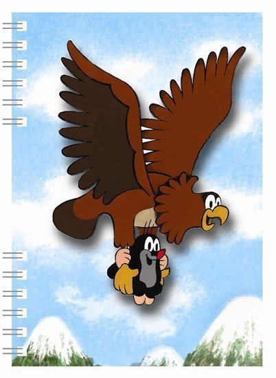 Krtek - Zápisník A6 s 3D aplikací a vazbou twin wire