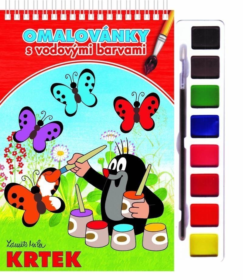 Krtek - Omalovánky s vodovými barvami a štětcem