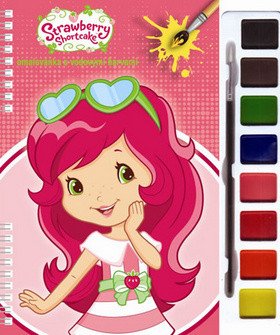 Strawberry - Omalovánky s vodovými barvami a štětcem