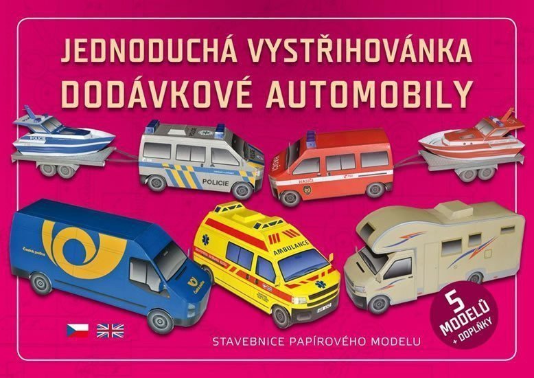 Jednoduchá vystřihovánka dodávkové automobily - Stavebnice papírového modelu