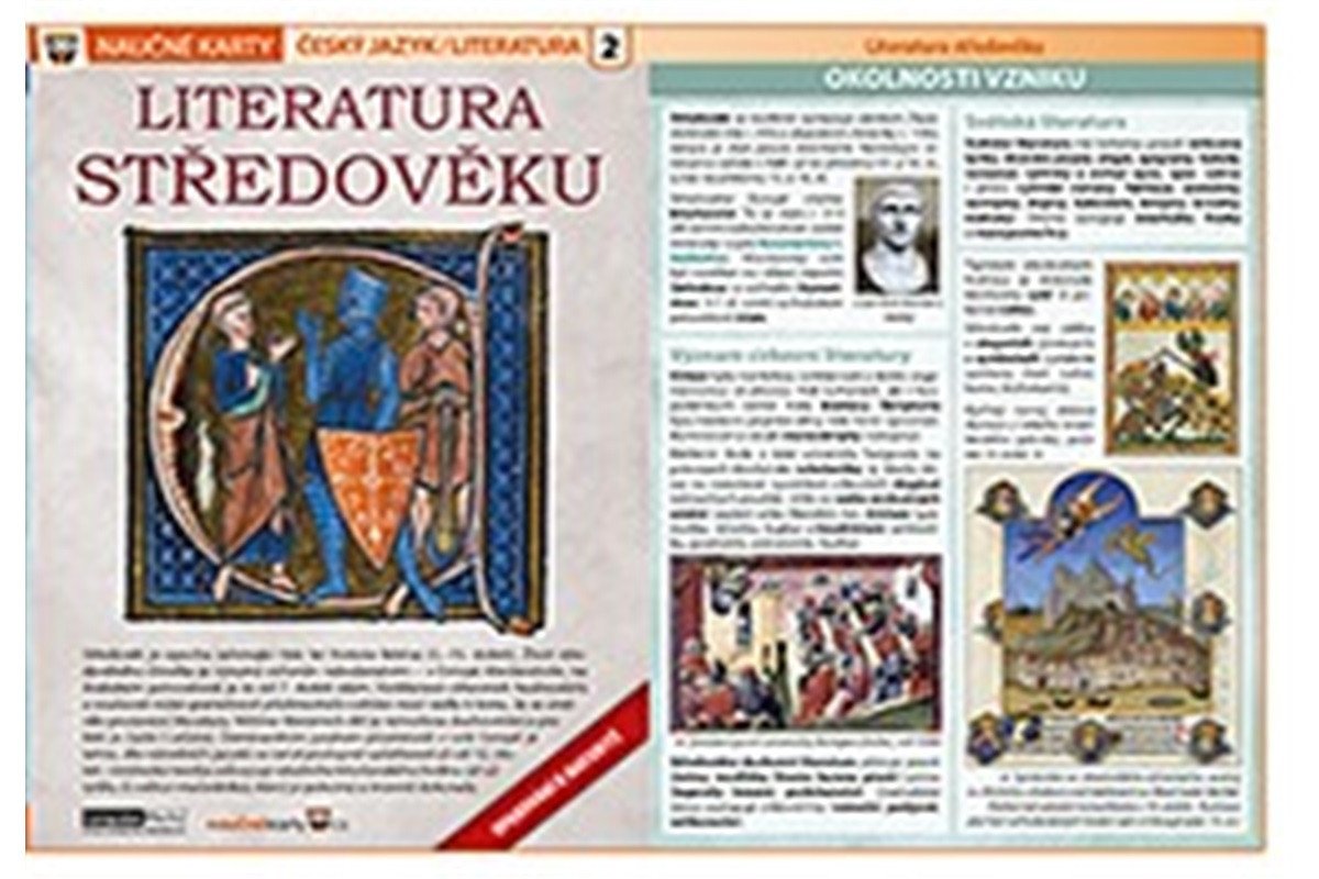 Literatura středověku - Naučné karty