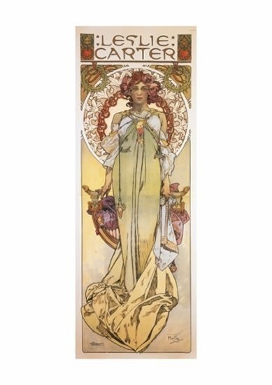Pohled Alfons Mucha – Leslie Carter krátký