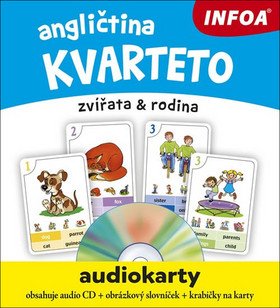 Angličtina KVARTETO - Audiokarty CD zvířata a rodina