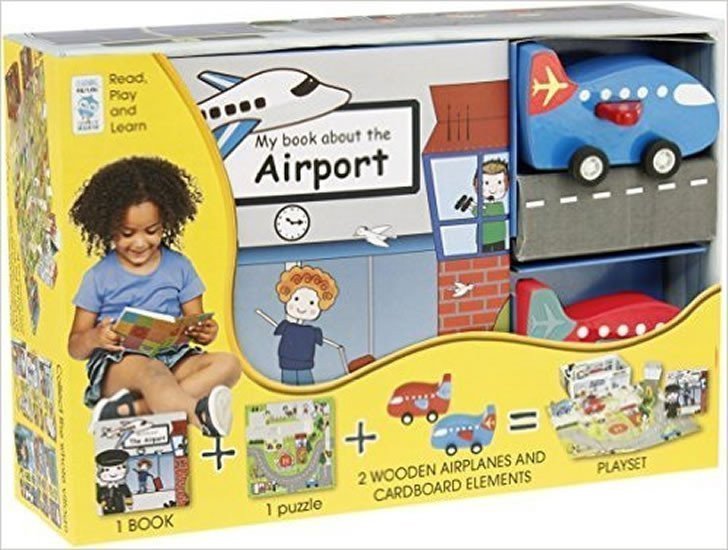 My Little Book about AirplanesBook Wooden Toy 16-piece Puzzle