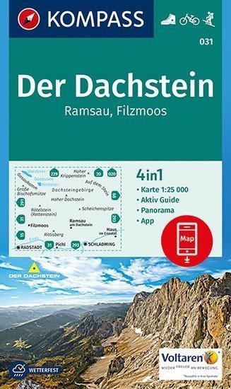Der Dachstein Ramsau Filzmoos 125 000 turistická mapa KOMPASS 031