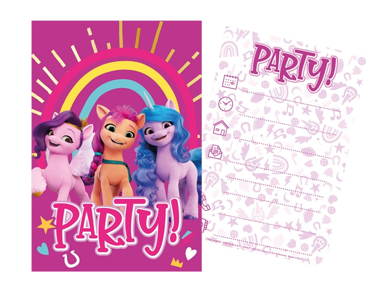 My Little Pony party invitations with envelopes, 5 sets