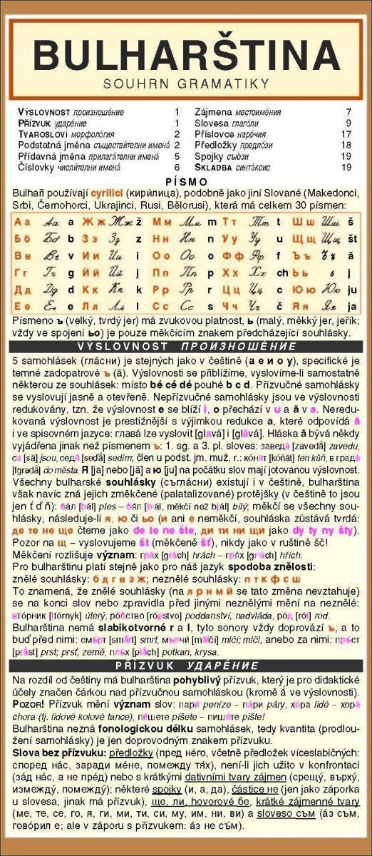 BULHARŠTINA souhrn gramatiky – Černý Marcel
