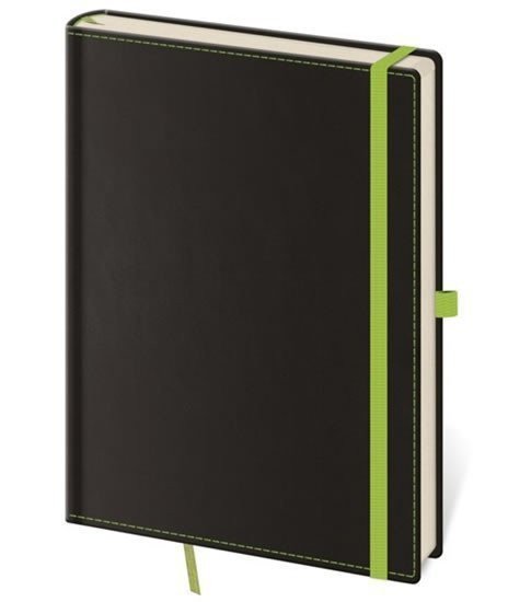 Zápisník - Black Green - tečkovaný L