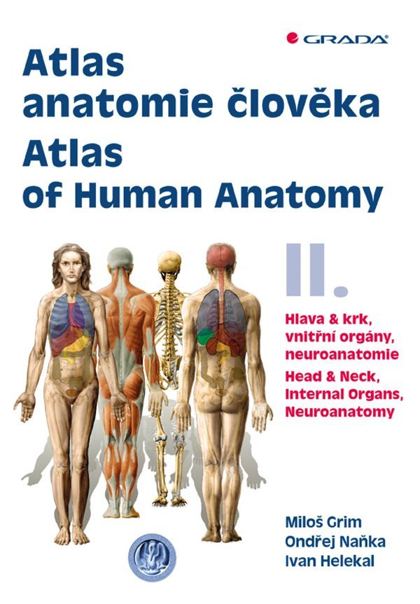 Atlas anatomie člověka II - Hlava a krk vnitřní orgány neuroanatomie Atlas of Human Anatomy II - Head and Neck Internal Organs Neuronatomy – Grim Miloš