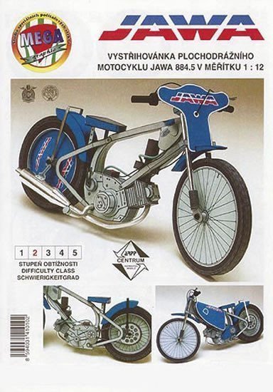 Plochodrážní motocykl JAWA 8845 papírový model