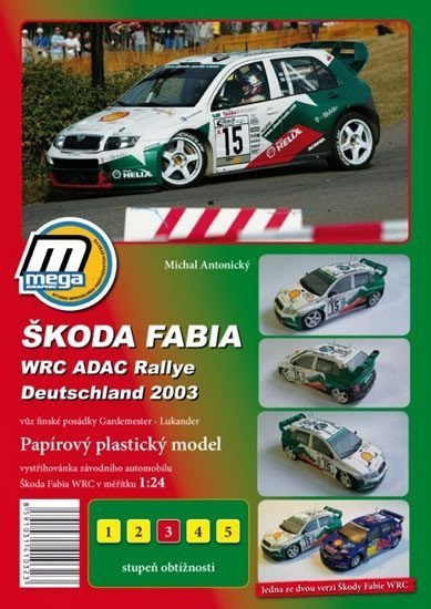 Škoda Fabia WRC ADAC Rallie Deutschland 2003papírový model