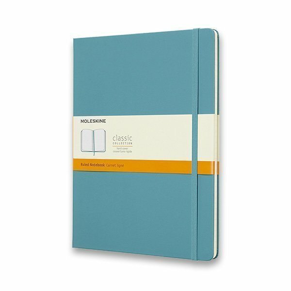 Zápisník Moleskine - tvrdé desky XL linkovaný - tyrkysový