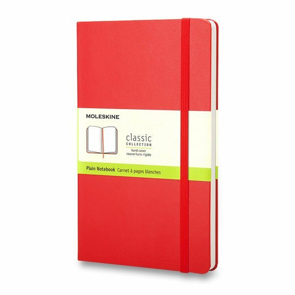 Zápisník Moleskine - tvrdé desky L čistý - červený