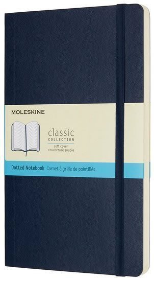 Zápisník Moleskine - měkké desky L tečkovaný - modrý