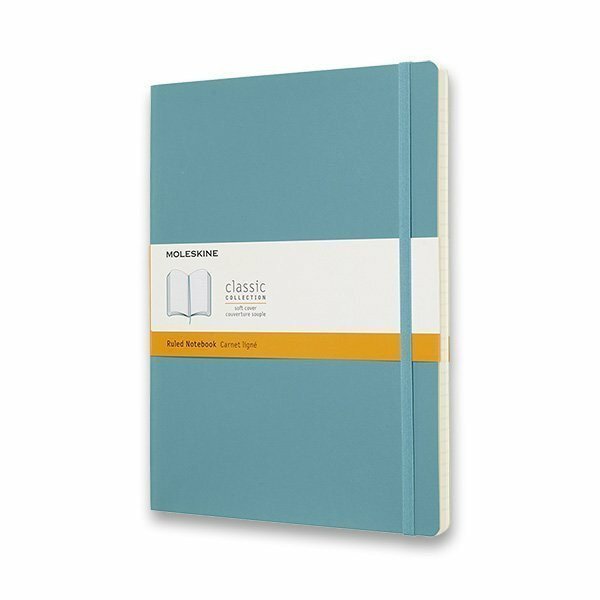 Zápisník Moleskine - měkké desky XL linkovaný - tyrkysový