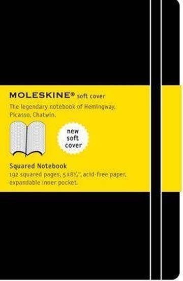 Zápisník Moleskine - měkké desky L čtverečkovaný - černý
