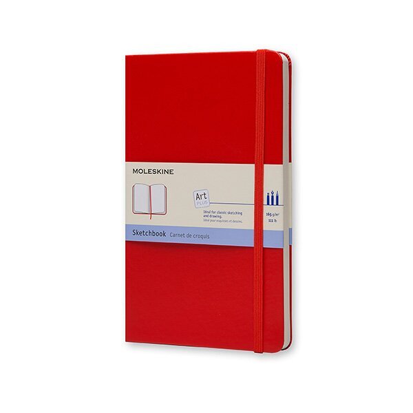 Skicář Moleskine - tvrdé desky, L - červený