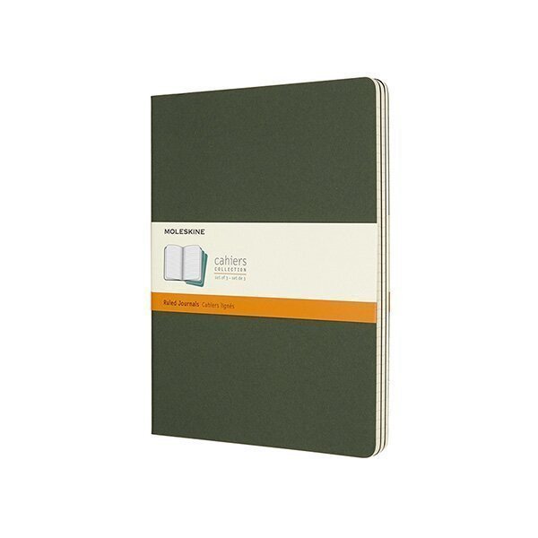 Sešity Moleskine Cahier XL linkované 3 ks - tm zelené
