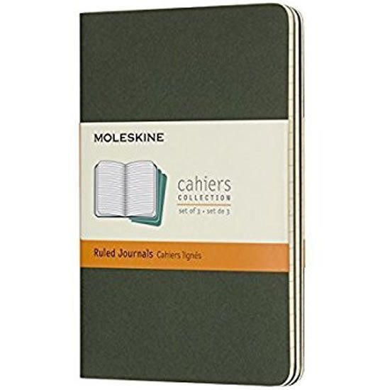 Sešity Moleskine Cahier L linkované 3 ks - tm zelené