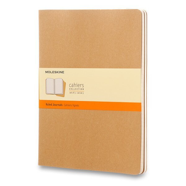 Sešity Moleskine Cahier XL linkované 3 ks - karton
