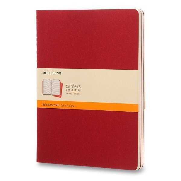 Sešity Moleskine Cahier XL linkované 3 ks - červený