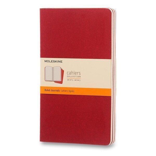 Sešity Moleskine Cahier L linkované 3 ks - červený
