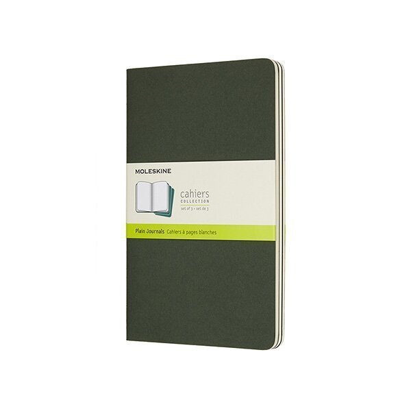 Sešity Moleskine Cahier L čisté 3 ks - tm zelené