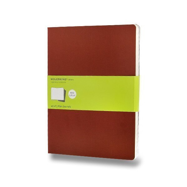 Sešity Moleskine Cahier XL čisté 3 ks - červený