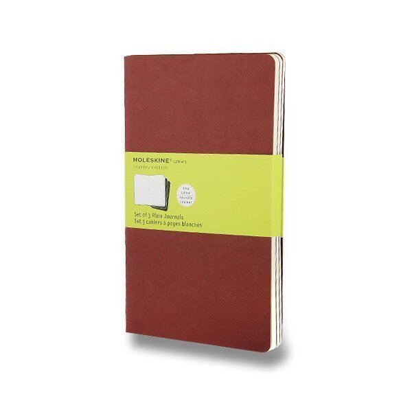 Sešity Moleskine Cahier L čisté 3 ks - červený
