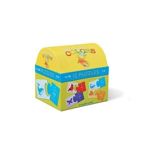 Puzzle truhlička Animals ColorsBarvy zvířat 12 dvoudílných puzzlí