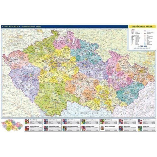 Česká republika - administrativní mapa 1:500 tis. (2018)