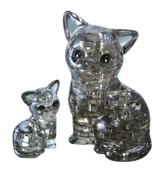 3D Crystal puzzle Kočka s koťátkem 49 dílků