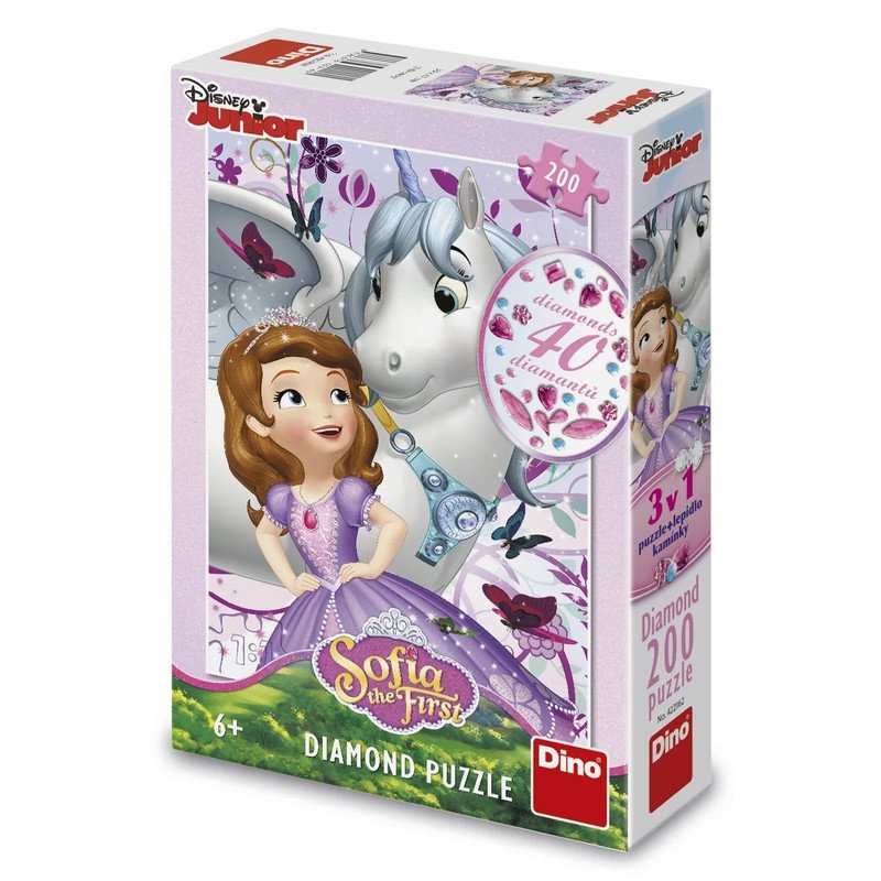 Sofie první a jednorožec diamond puzzle 200 dílů
