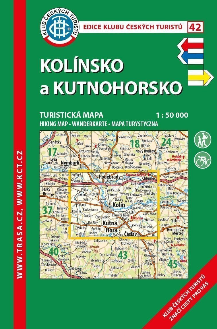 KČT 42 Kolínsko a Kutnohorsko 150 000 Turistická mapa