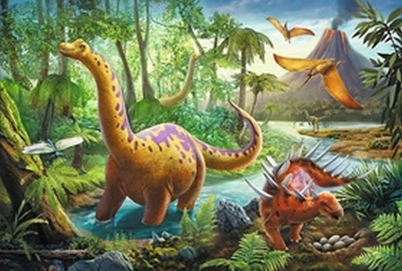 Trefl Puzzle Dinosauři na cestách 60 dílků