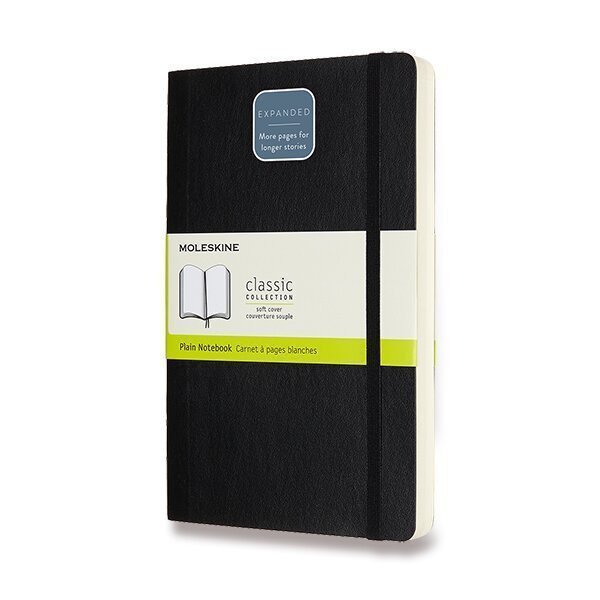 Zápisník Moleskine Expanded - měkké desky L čistý - černý