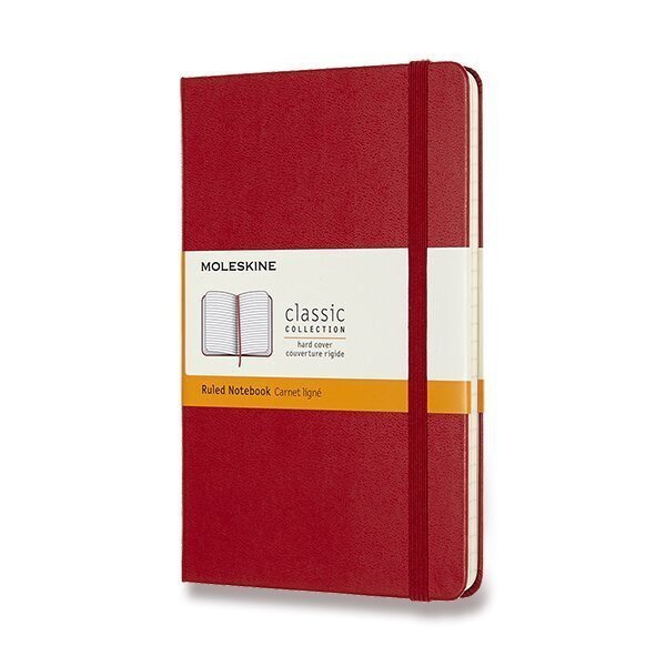 Zápisník Moleskine - tvrdé desky M linkovaný - červený